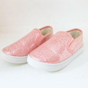 Pink Toddler Size 10 Glitter Sparkles little Girls Slip-On Sneakers